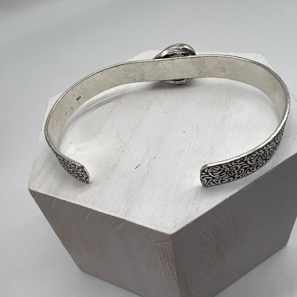 Golden Rutile Genuine Quartz Pear Tear Cut Cuff Sterling Silver Bracelet NWOT - Picture 4 of 10